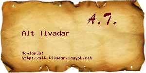 Alt Tivadar névjegykártya
